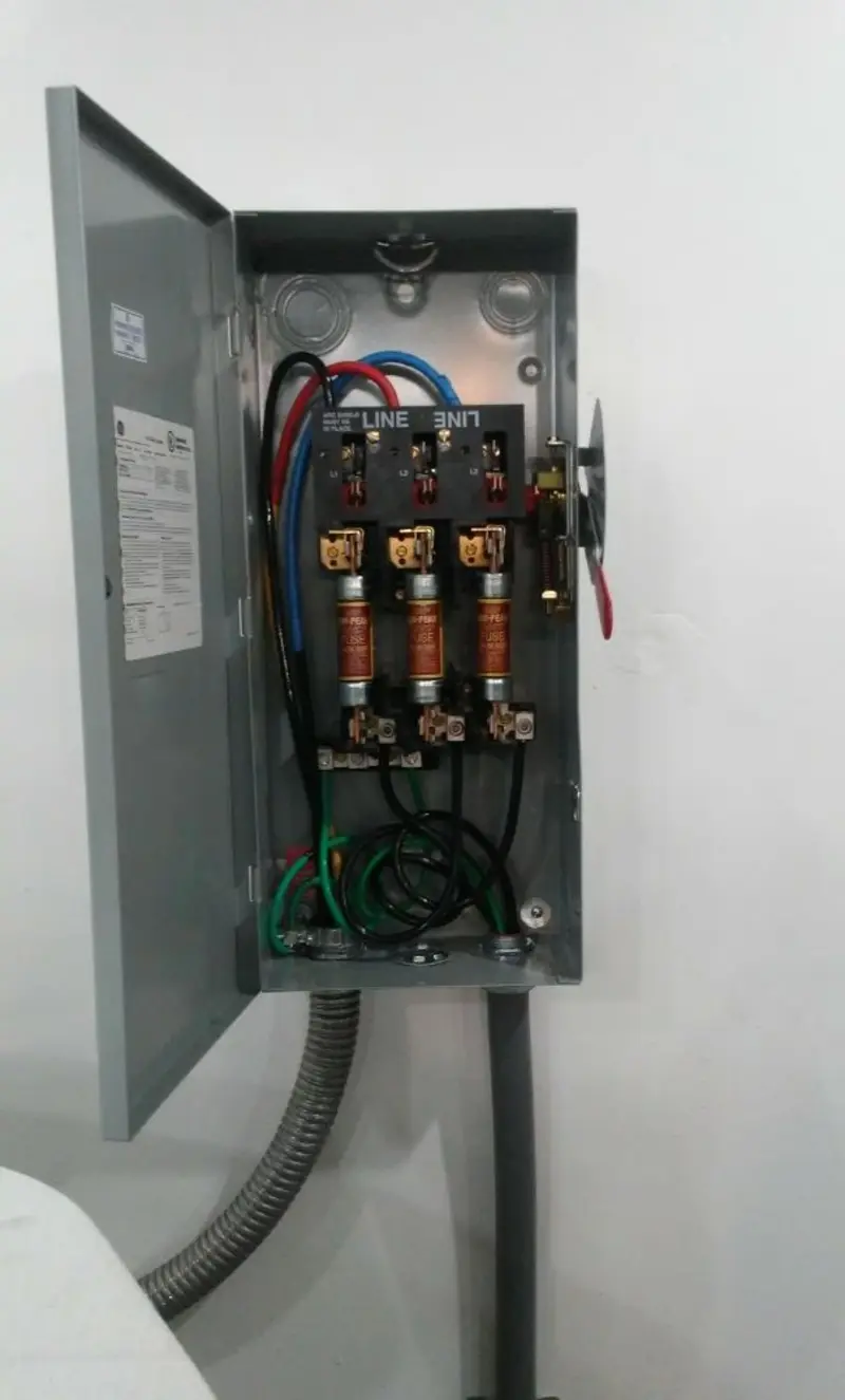 Three-phase disconnect switch installed for Electrical Wiring & Rewiring in Wrightstown